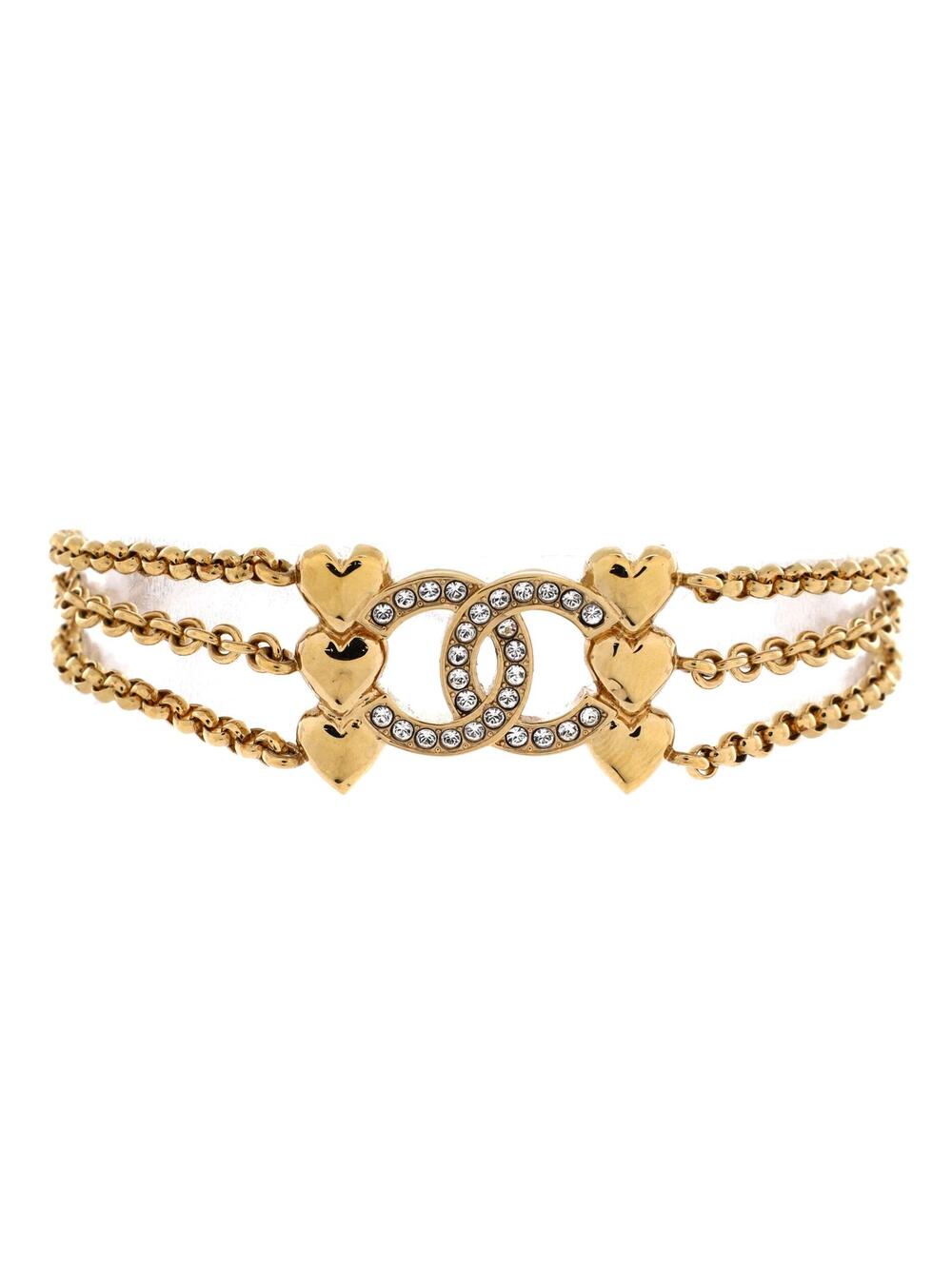 Chanel Cc Heart Triple Chain Bracelet #299324C14B